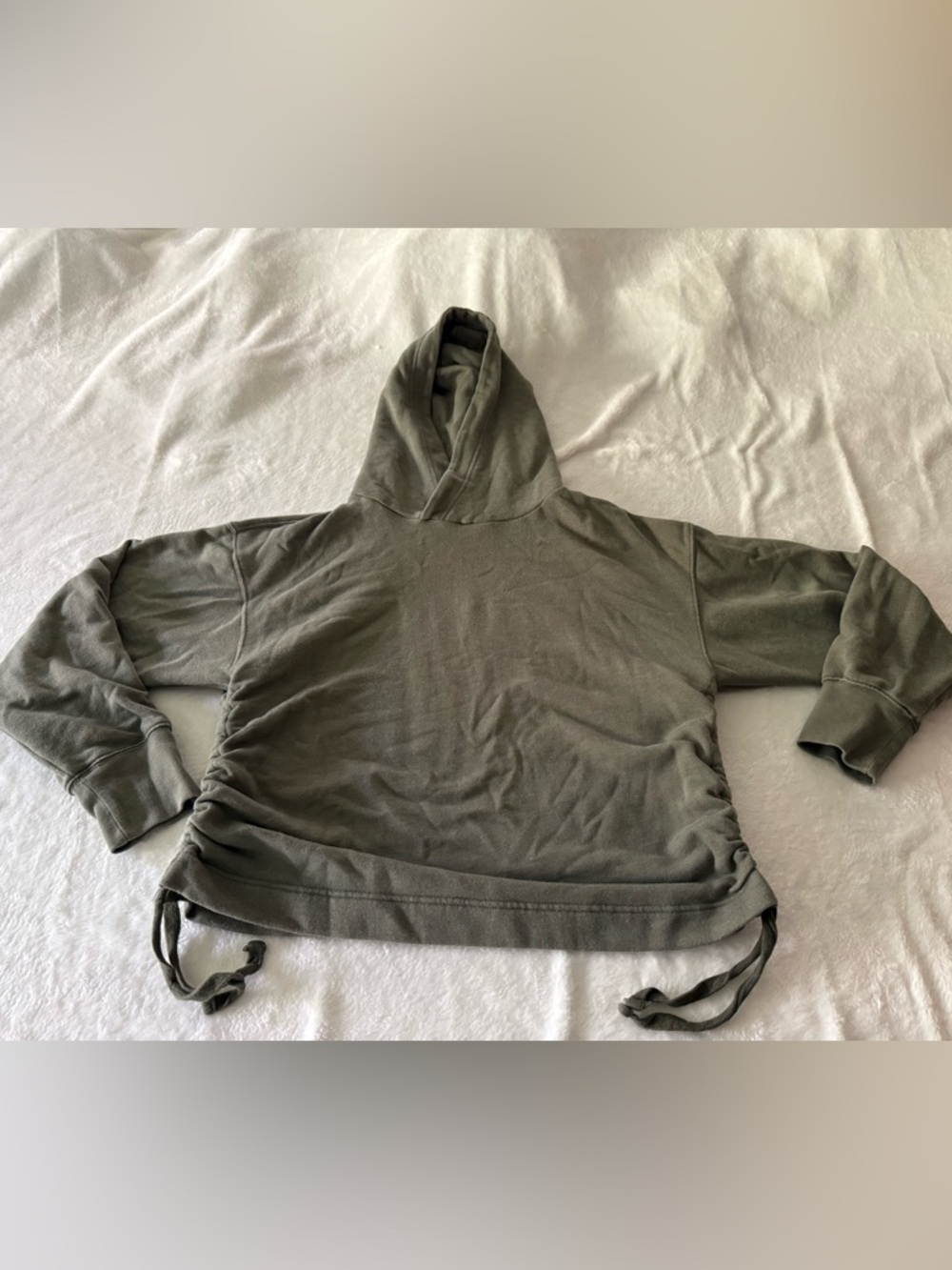 Aerie Sage Green Cinch Sides Pullover Hoodie L